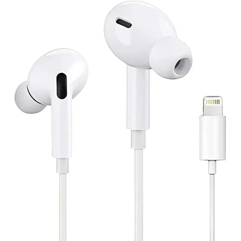 Fone Com Fio Entrada Ios Branco Microfone Cancelamento De Ruído