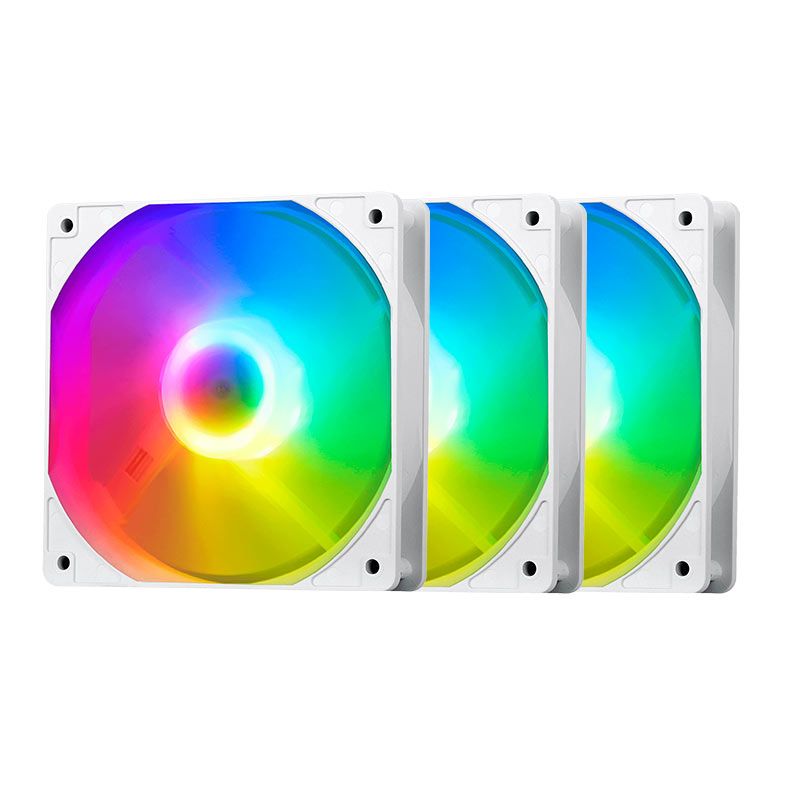 Kit Ventoinhas Aigo Darkflash C7 Rainbow 3x120mm Branco