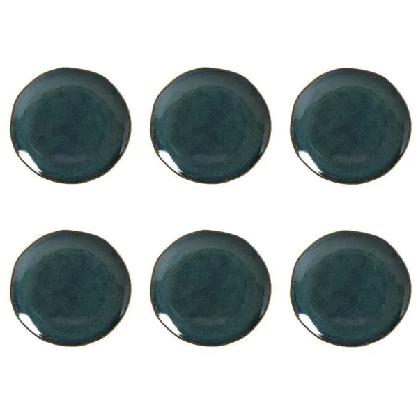 Conjunto De Pratos De Sobremesa 06 Peças Orgânico Oceano Porto Brasil