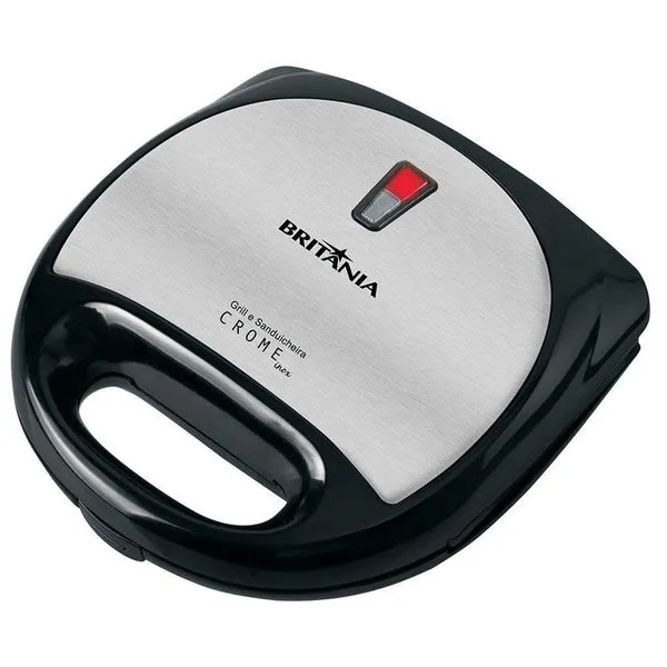 Sanduicheira E Grill Britania Crome 2 Inox 127V 110v
