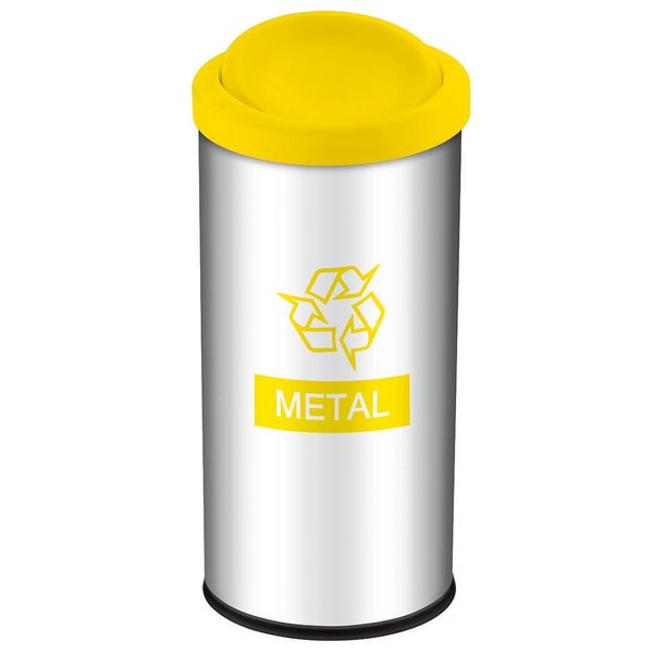 Lixeira Seletiva Brinox 3100/204 Metal 40,5 L Inox com Amarelo