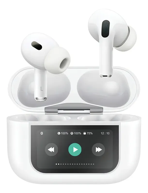 Fone De Ouvido Bluetooth Pro Sem Fio Tws Visor Tela Touch Cancelamento De Ruído Ios Compativel Com Android Apple Xiomi Samsung Academia Corrida