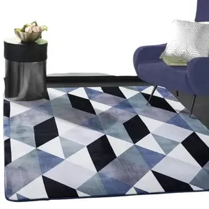 Tapete Flannel Sala Quarto Luxo Macio 2,00x1,40 chevron preto branco