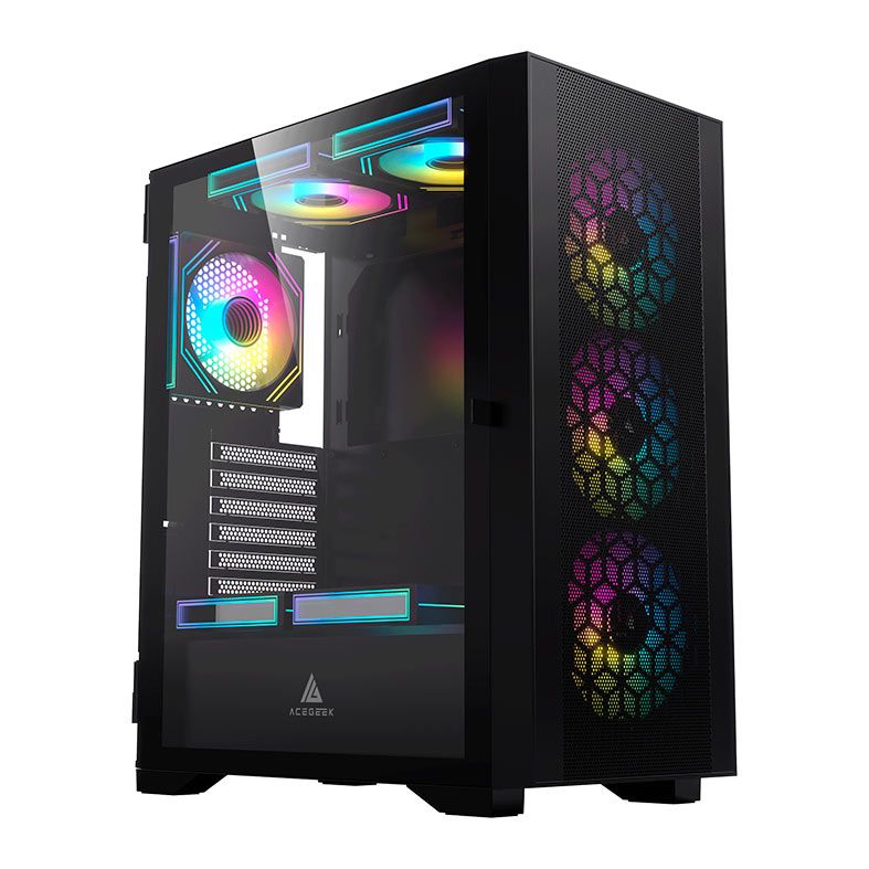 Gabinete Acegeek Guardian D441 Mid-Tower Vidro Preto