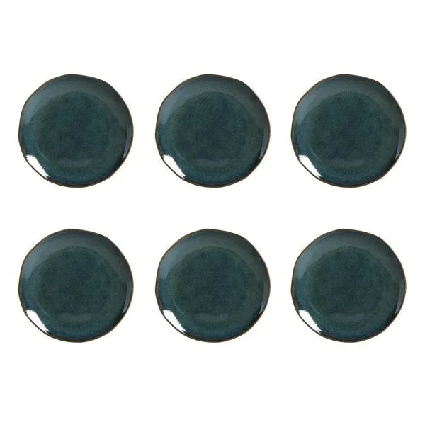 Conjunto de Pratos de Sobremesa Porto Brasil Orgânico Oceano com 6 peças Azul
