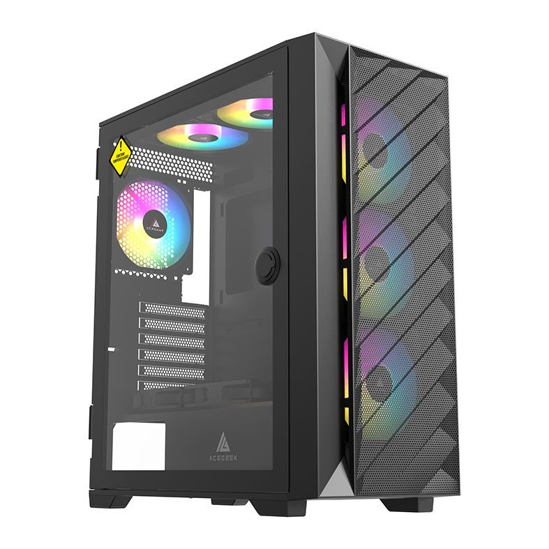 Gabinete Acegeek Nova C410 Mesh Mid-Tower Vidro Preto