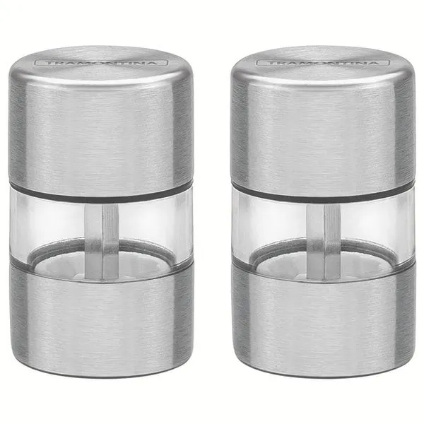 Conjunto de Mini Moedores Tramontina Realce em Aço Inox e Acrílico – 2 Peças