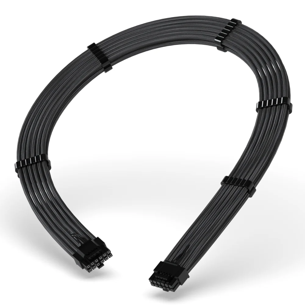Cabo Extensor de Fonte Rise Mode Sleeved 12VHPWR PCIE 5.0 60cm Preto