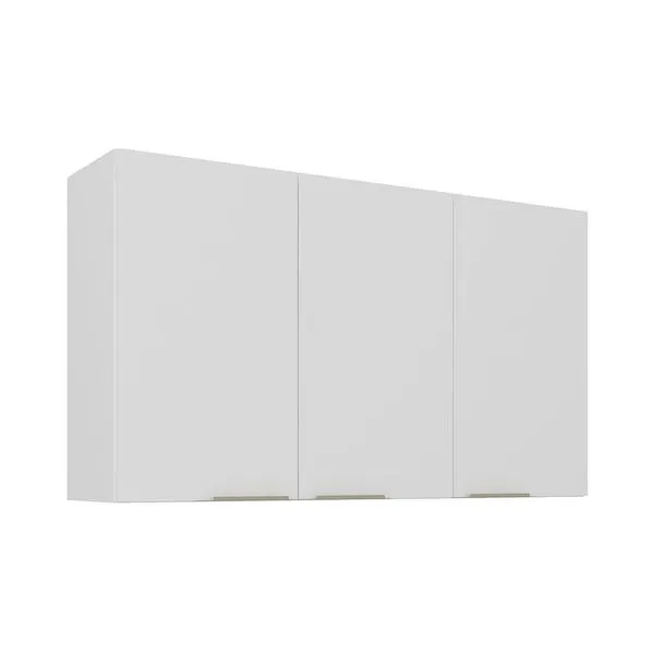 Armário Aéreo Triplo Itatiaia Renova com 3 Portas, 2 Prateleiras e 120cm de largura  Branco Neve Branco