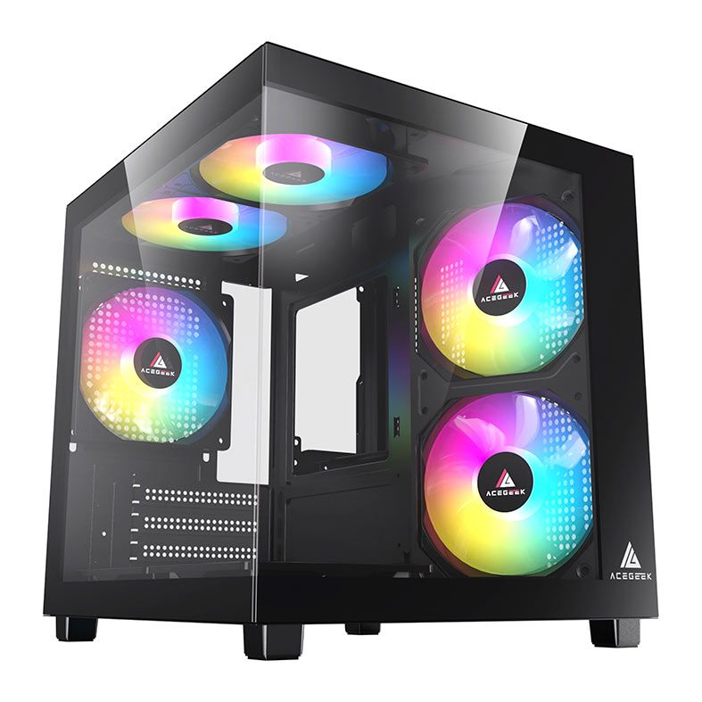 Gabinete Acegeek Tide Mid-Tower Vidro Preto