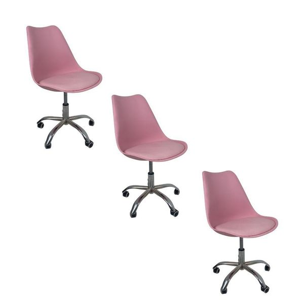 Kit 3 Cadeiras Saarinen Rosa