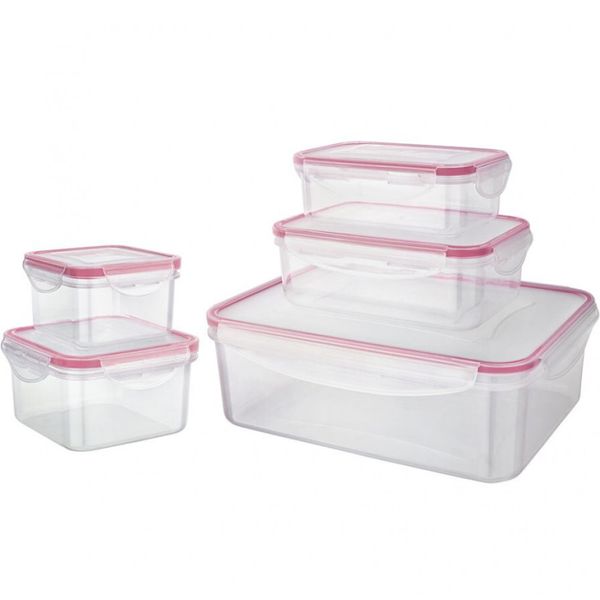 Conjunto de Potes Herméticos Euro Home PLA3604-VM 5 Peças Vermelho