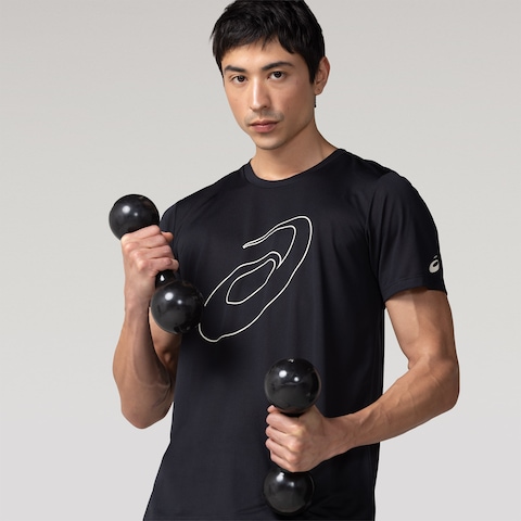 Camiseta ASICS Manga Curta Logo Espiral Crepe Masculina