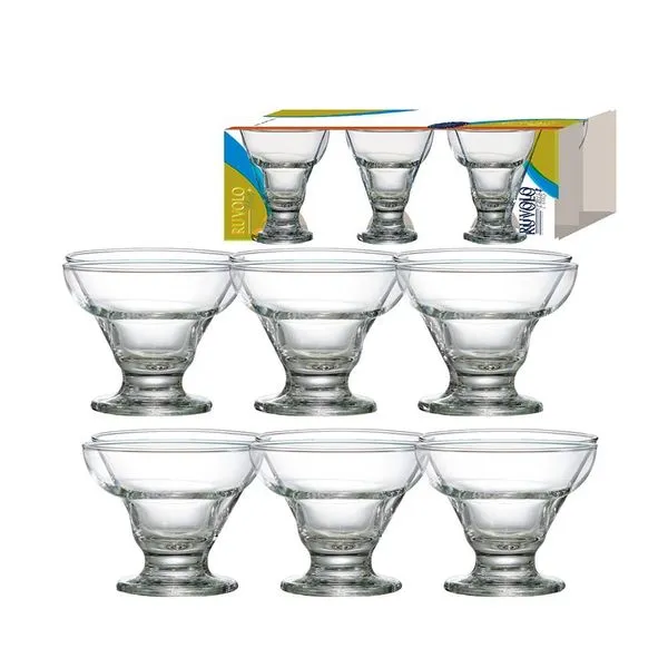 Conjunto de Taças de Sobremesa Ruvolo Cancun em Vidro - 6 Peças