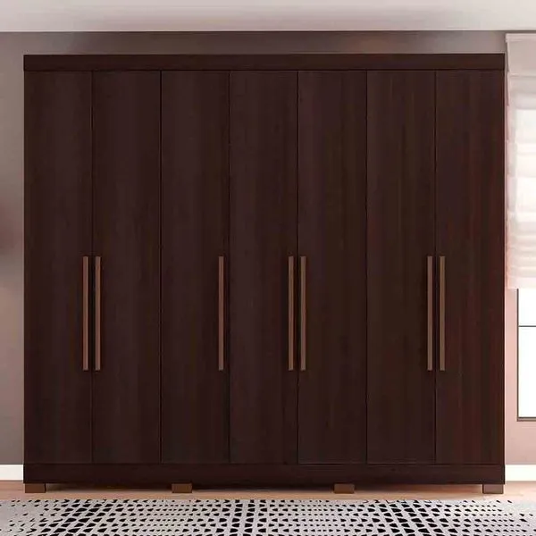Guarda-Roupa Casal Bartira Diplomata com 7 Portas e 6 Gavetas Café