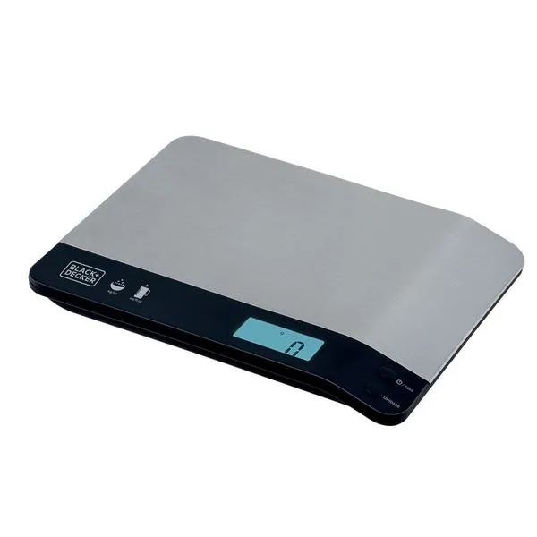 Balança de Cozinha Black Decker BC500 à Pilha com Acabamento em Inox e Capacidade de até 5kg Preto