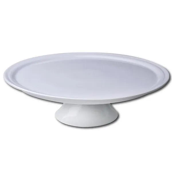 Prato para Bolo com Pé Germer Complementos Tradicional G em Porcelana 32 cm Branco