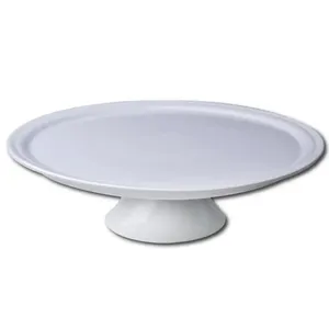 Prato para Bolo com Pé Germer Complementos Tradicional G em Porcelana 32 cm Branco