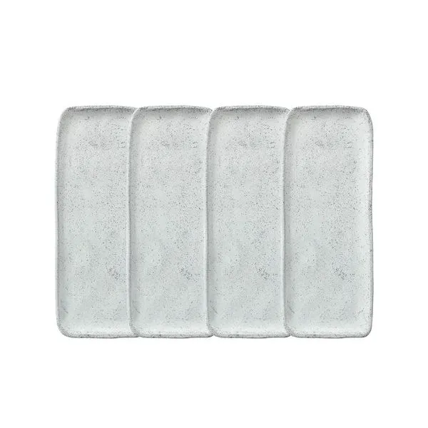 Conjunto de Travessas Retangulares Médias Porto Brasil Orgânico Echo 33x13cm - 4 Peças