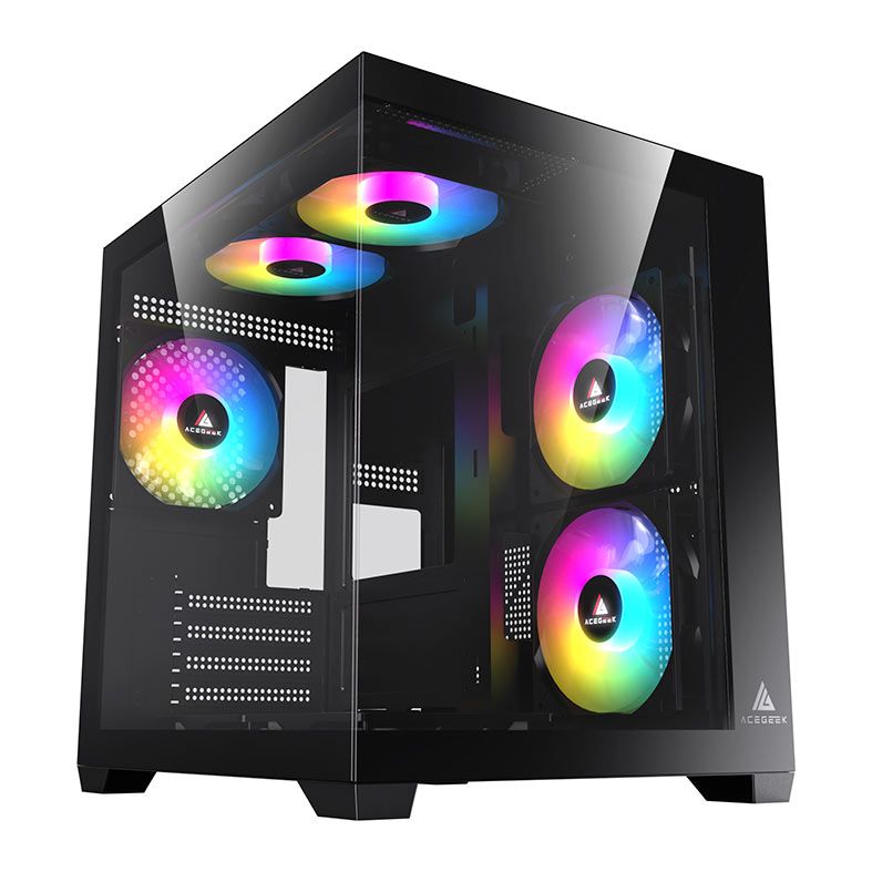 Gabinete Acegeek Neptune Mid-Tower Vidro Preto