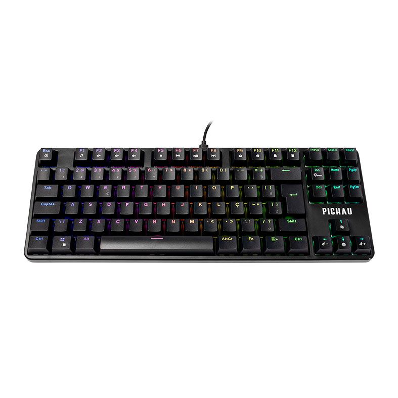 Teclado Mecanico Pichau Aurum V80, RGB, Switch Huano Vermelho, Preto