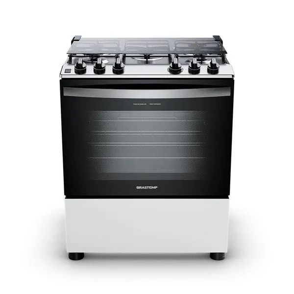 Fogão Brastemp 5 Bocas Com Botões Removíveis E Exclusivo Aro Protetor - BFS5NDB Branco / Bivolt