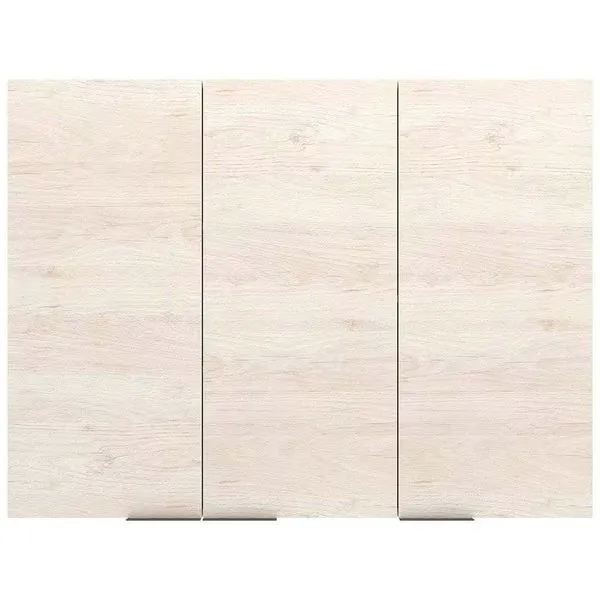 Armário Aéreo Bartira Cristal MDP 15mm com 3 Portas e 3 Prateleiras - 120cm de largura Freixo