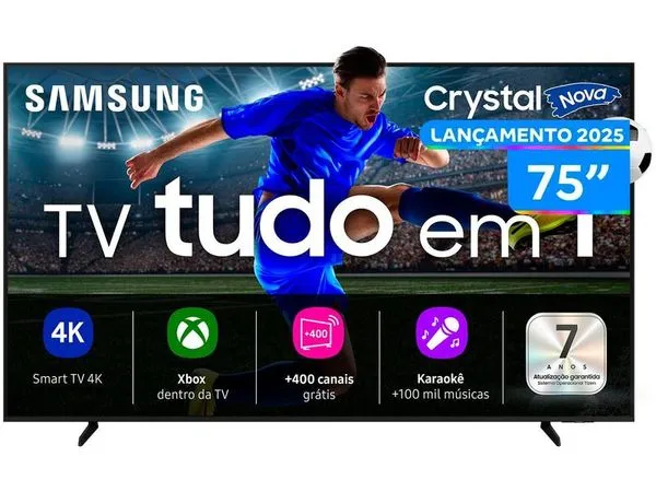 Smart TV 75" Samsung 4K UHD Crystal 75U8600F Tizen 3 HDMI
