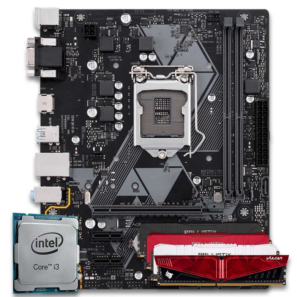 Pichau Kit Upgrade Intel i3-8100 H310M DDR4 8GB