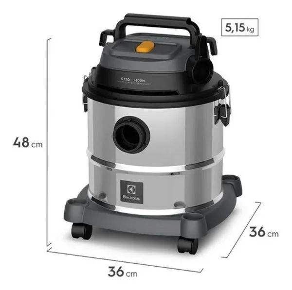 Aspirador De Pó E Água Gt20i 20 Litros Inox Electrolux 220v Cor Prateado
