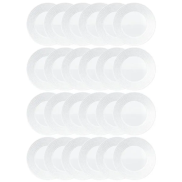 Conjunto de Pratos de Sobremesa Duralex Saturno em Vidro 19 cm 24 Peças Branco