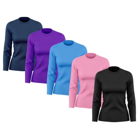 Kit de Camisas Térmica Adriben Dry Fit 5 Unidades Feminino