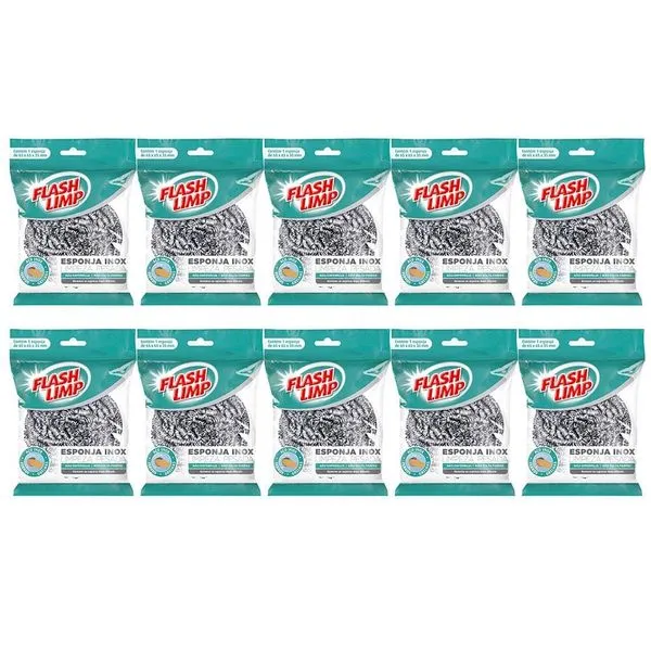 Esponja para Limpeza Pesada Flashlimp em Inox