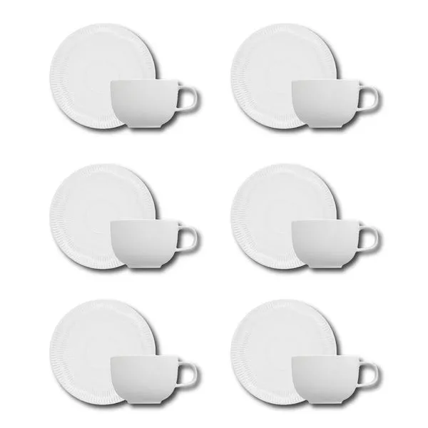 Conjunto de Xícaras para Café Germer Shell em Porcelana 80 ml  6 Peças