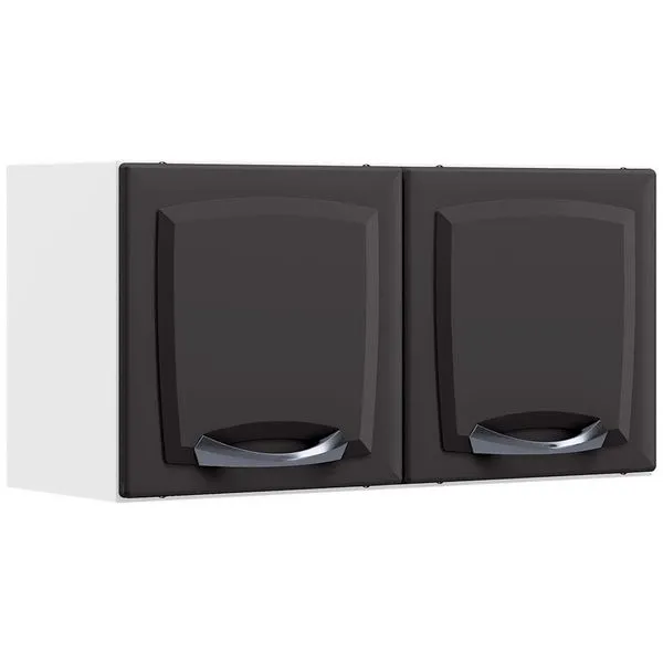 Armário Aéreo Duplo Itatiaia New Premium com 2 Portas - 80cm de largura Branco com Grafite