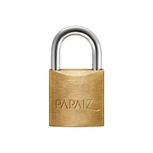 Cadeado Papaiz 20mm Corpo Latão Gancho Aço Haste Cementada Cromada - 2 Chaves Niqueladas
