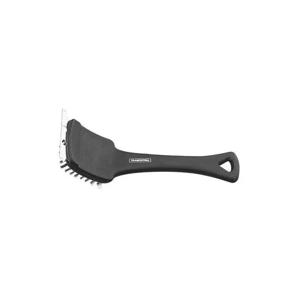 Escova Tramontina Churrasco Com Cerdas Em Aço Inox E Cabo De Polipropileno Preto 21,6 Cm Tramontina
