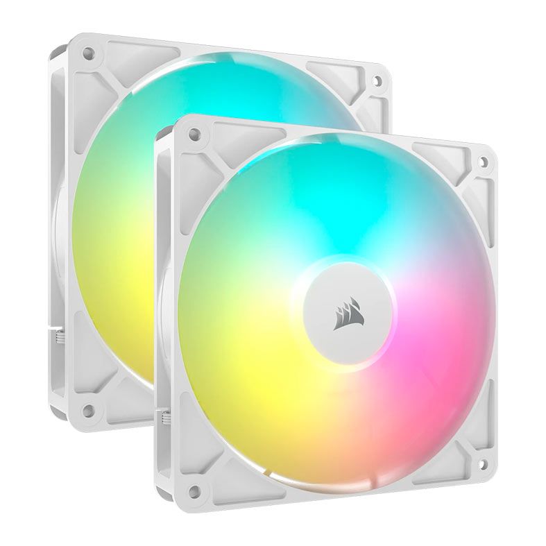Kit Ventoinhas Corsair RS140 ARGB 2x140mm Branco CO-9050187-WW