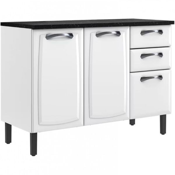 Balcão Triplo Itatiaia New Premium com 3 Portas, 2 Gavetas e 3 Prateleiras - 120cm de largura Branco
