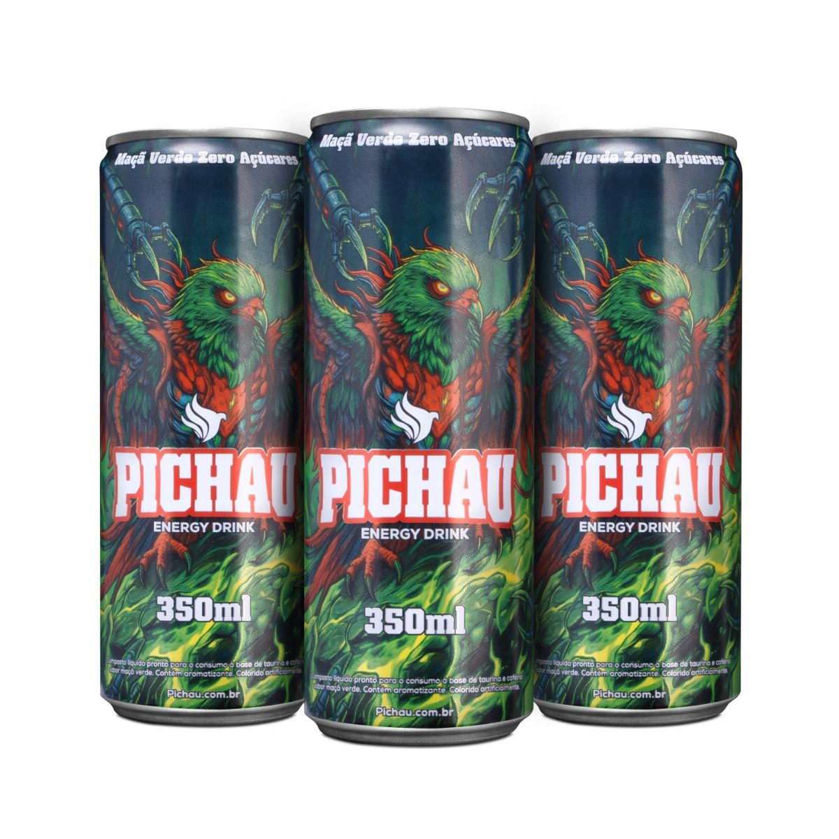 Pack Energetico Pichau Maca Verde Zero 350ml 3 unidades