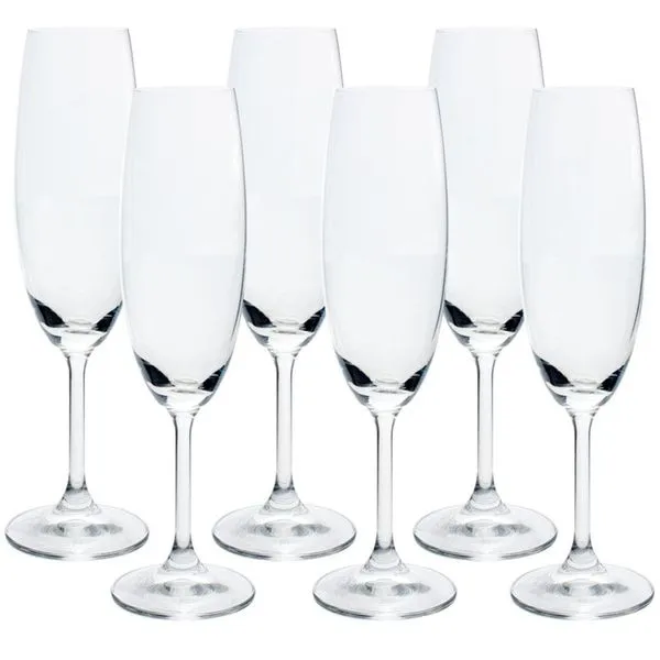 Conjunto de Taças para Champanhe Bohemia Anna 220 ml em Cristal Ecológico – 6 Peças