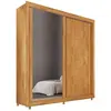 Guarda Roupa Solteiro Hamburgo 180cm 2 Portas 4 Gavetas e Espelho Mademarques Peroba/Off White