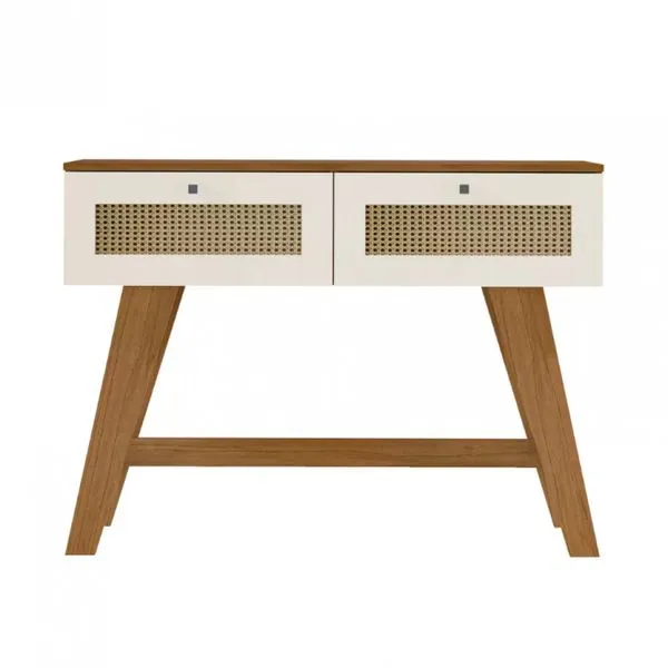 Aparador Artely Trama com 2 gavetas 110cm de largura Cinamomo/Off White