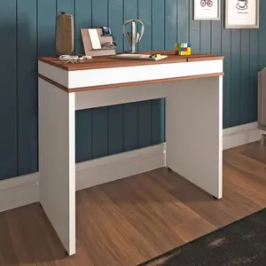Escrivaninha Artany Mind com Tampo Duplo Basculante Ipê e Branco