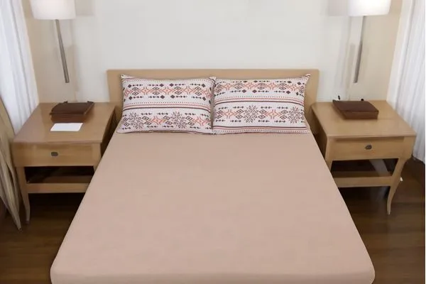 Lençol Casal 100% Algodão Com Elástico Decorare Marron