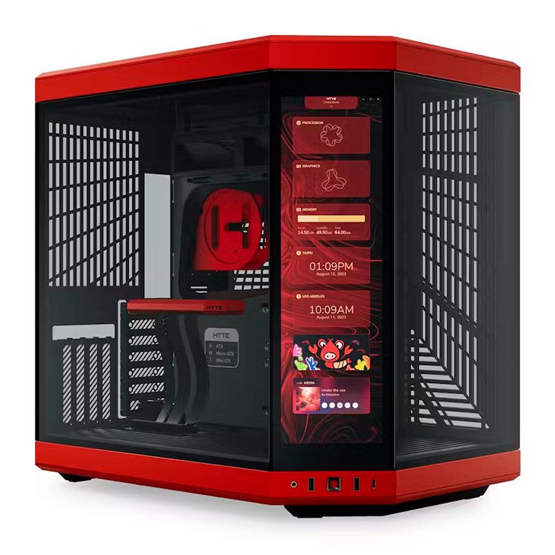 Gabinete Gamer Hyte Y70 Touch Mid Tower Preto e Vermelho