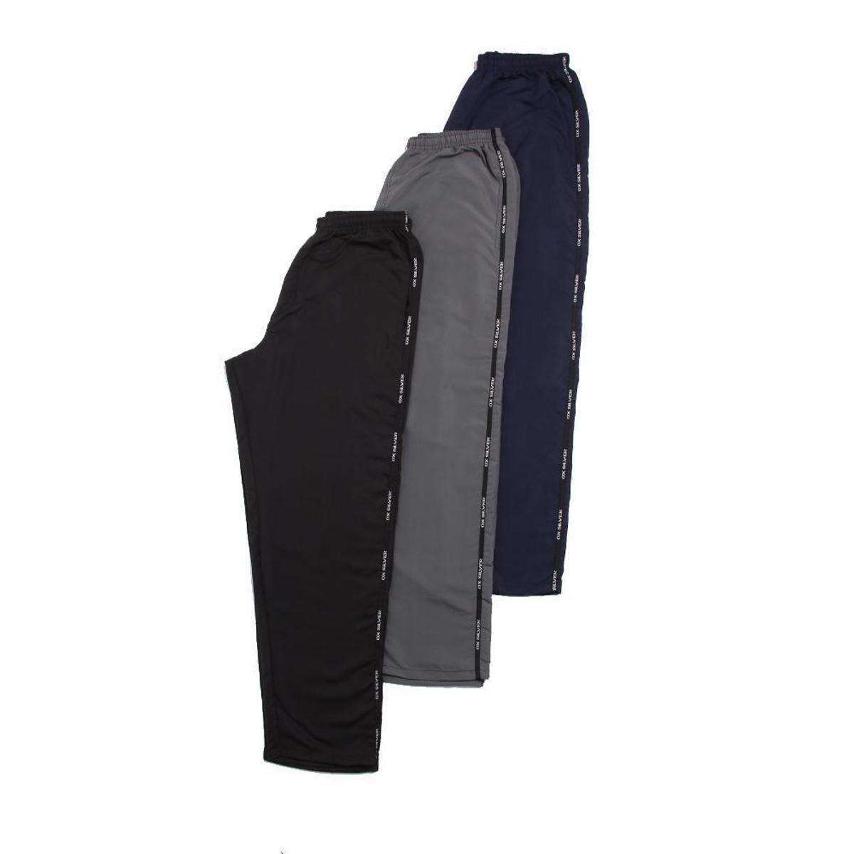Kit com 3 calças tactel infantil juvenil com bolsos