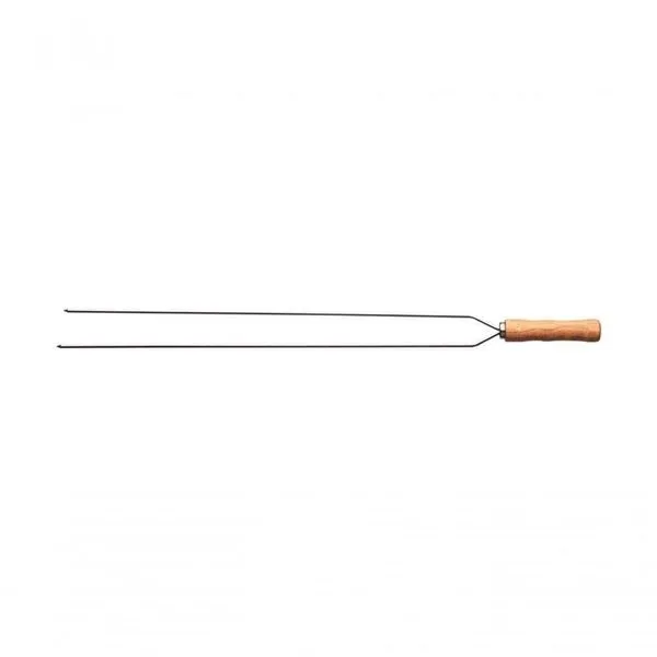 Espeto Duplo Para Churrasco Tramontina Com Lâmina Em Inox E Cabo De Madeira 85cm