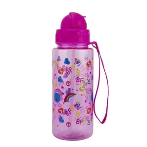 Garrafa Pbb Plástica com Canudo 500ml Modelo 1