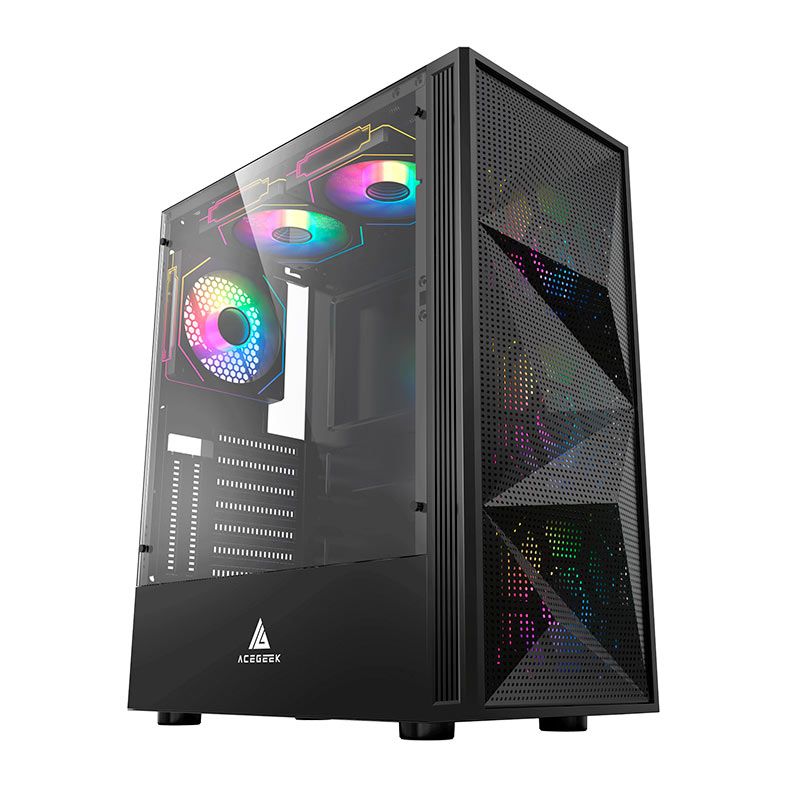 Gabinete Acegeek Morality L435 Mid-Tower Vidro Preto